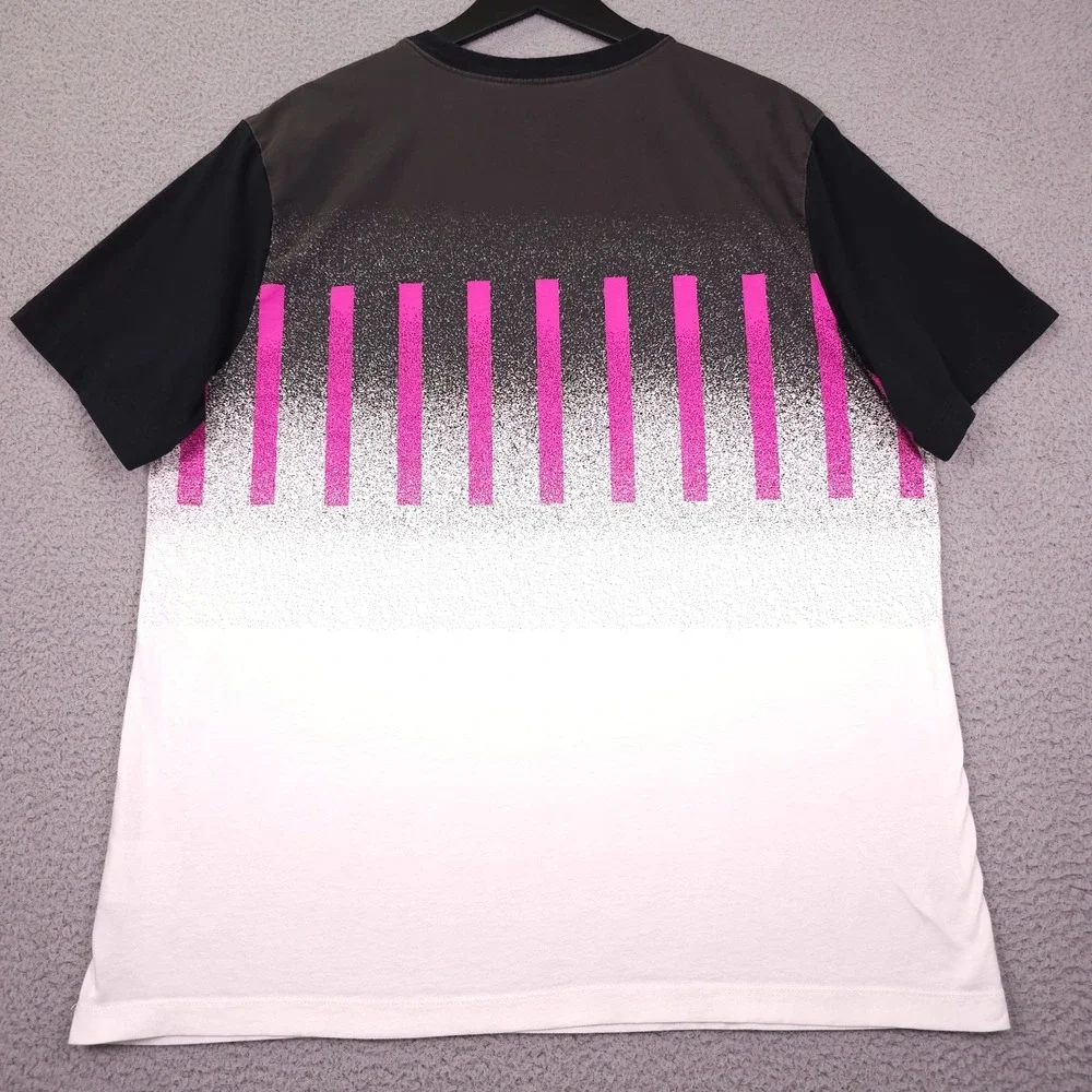 Nike Jordan Shirt Mens XL Black White Pink Tennis Fade Graphic Crew Neck Jumpman